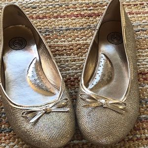 Girls gold flats